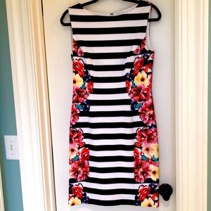 Perfect dress for Easter. Sleeveless Tahari lined dress.